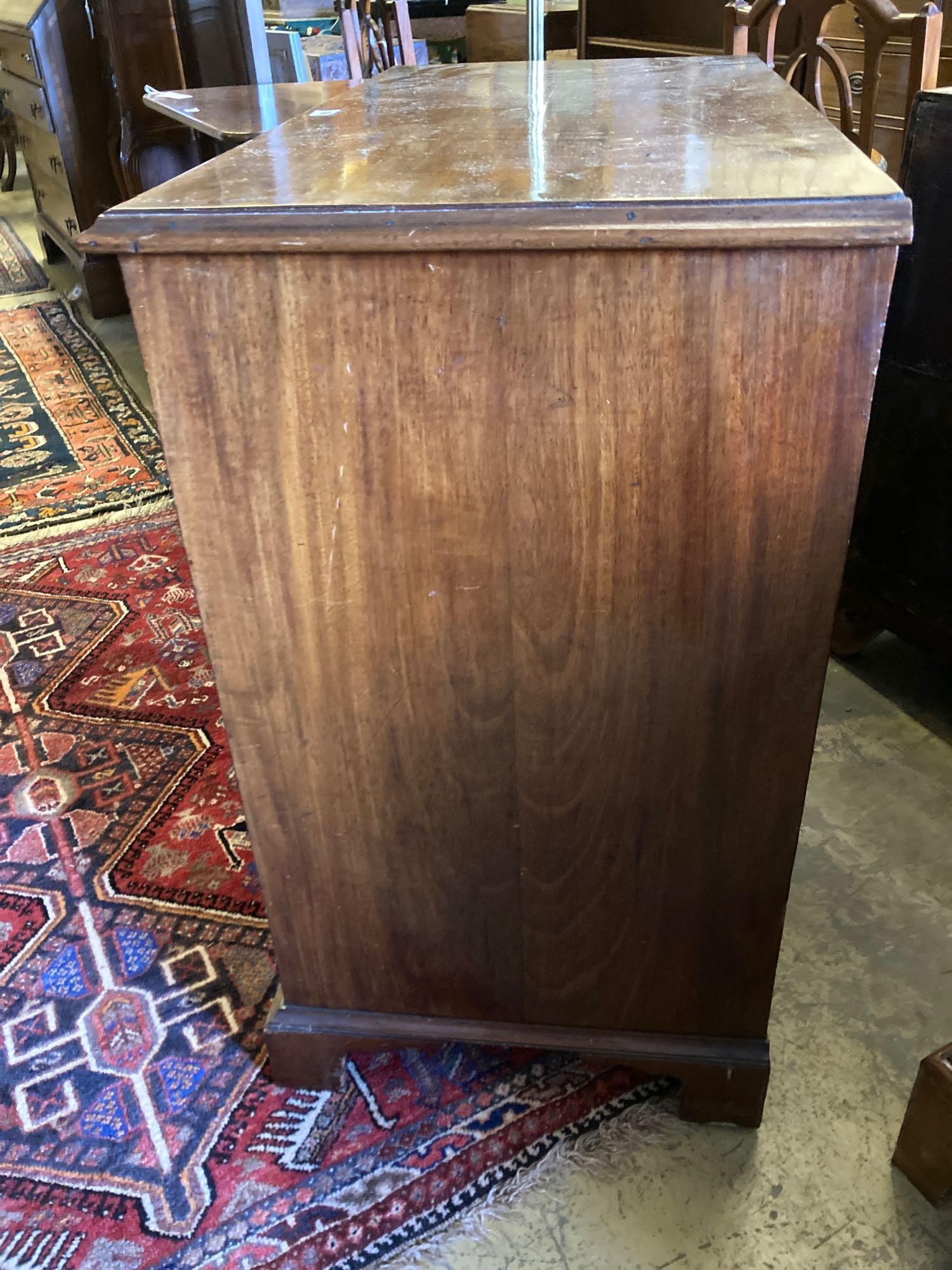 A George III mahogany four-drawer chest of small proportions, width 90cm